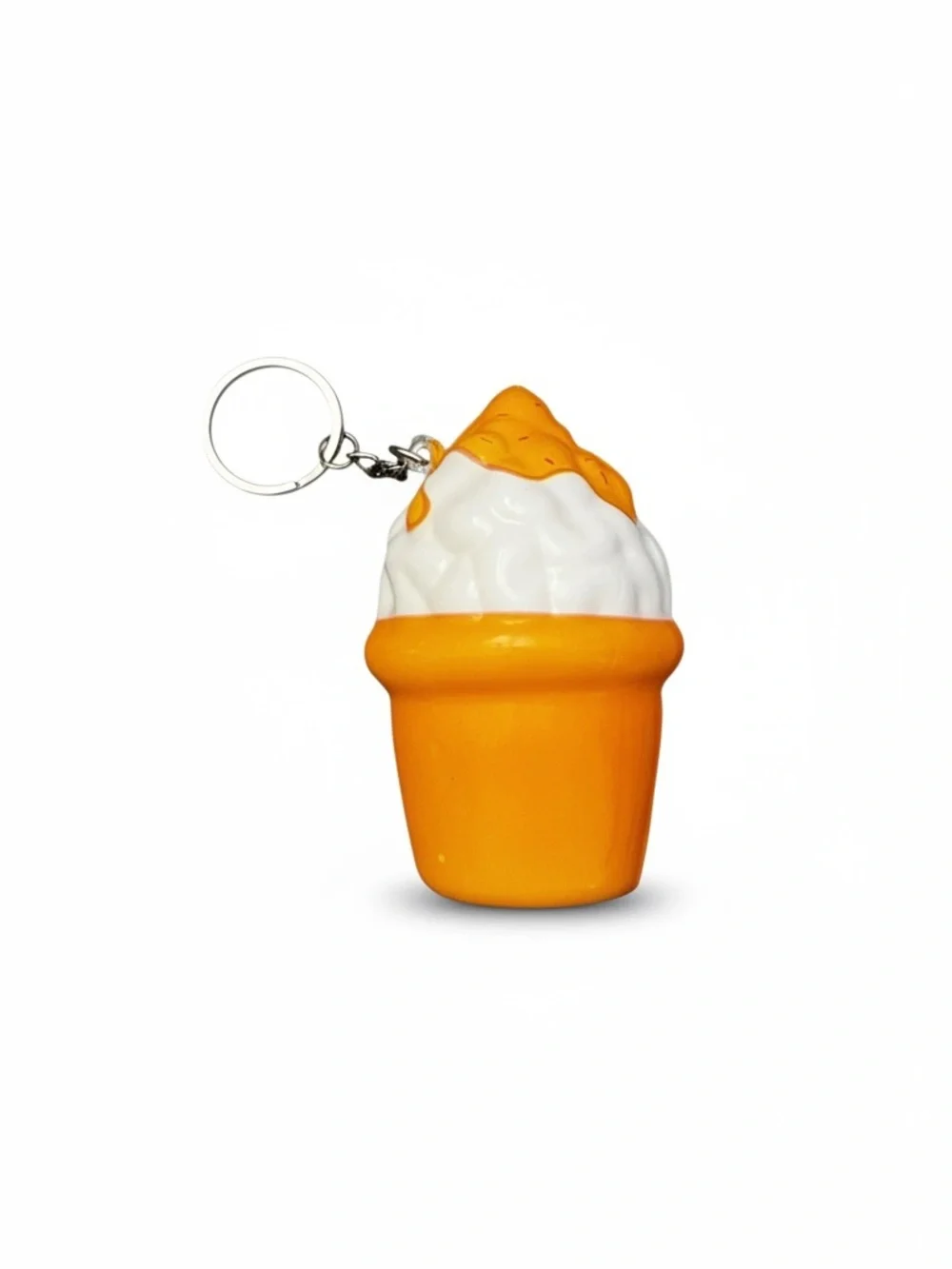 Vanilla Ice Cream Cone Sundae Squishy Toy Best Seller Stress Relief Keychain